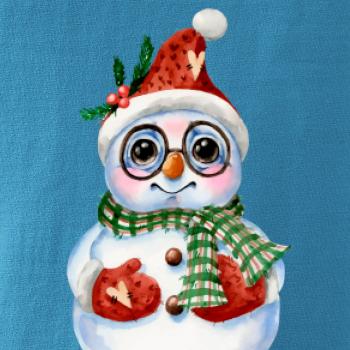 Snehuliak kreslený s okuliarmi