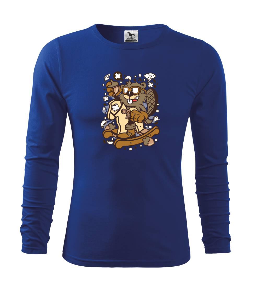 Grafické tričká - Bobor a hojdací kôň - Tričko detské Long Sleeve