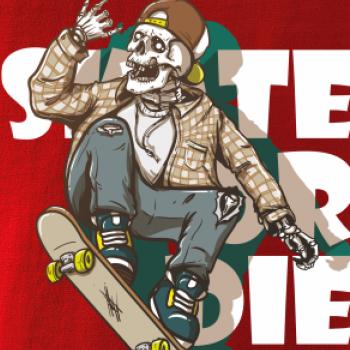 Skull riding skateboard Skull riding skateboard