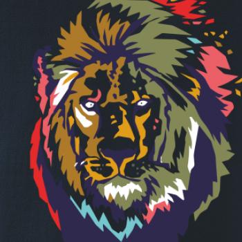 Hlava leva kreslená jednoduchá Hlava leva kreslená jednoduchá