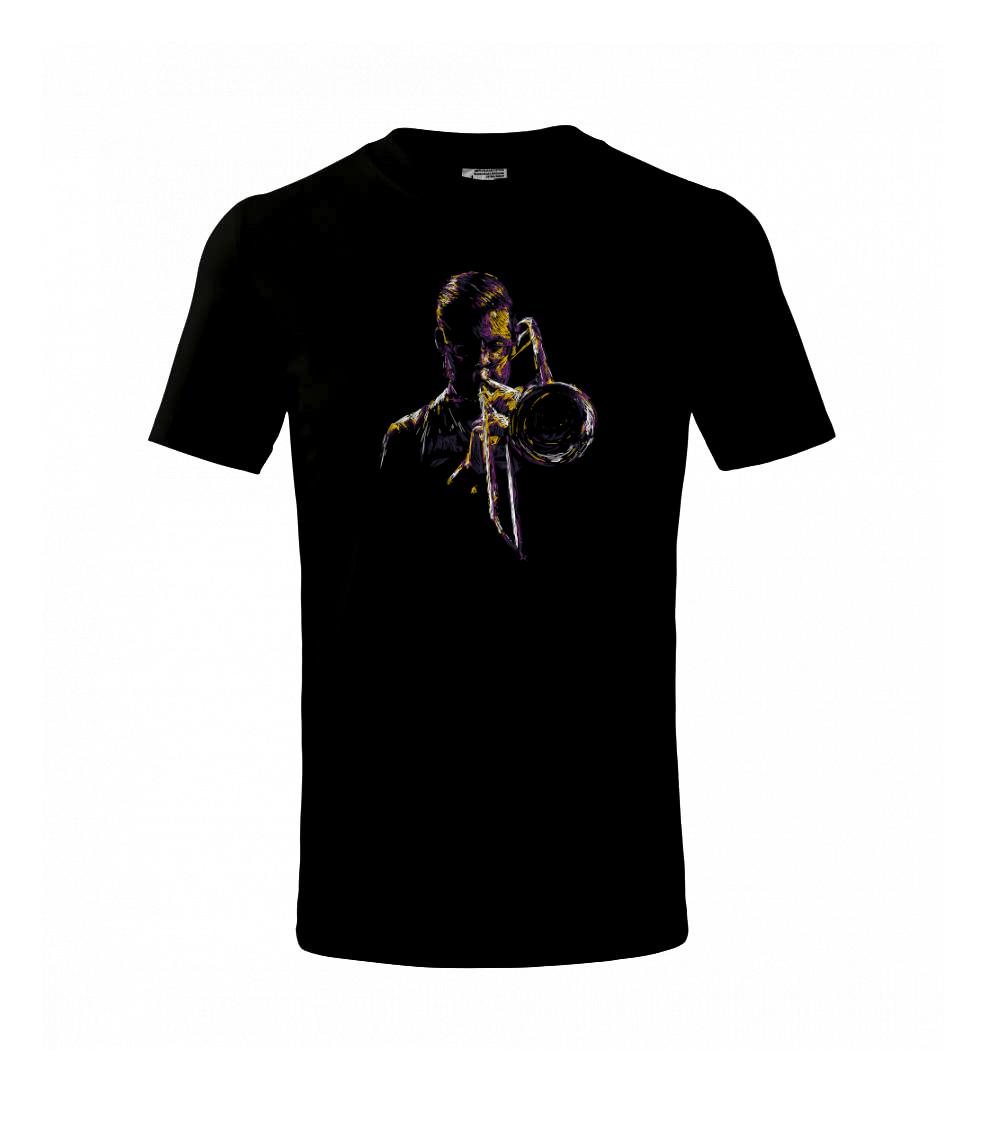 Jazz trubkár splash - Tričko detské - 134 cm/8 rokov ( Čierna )