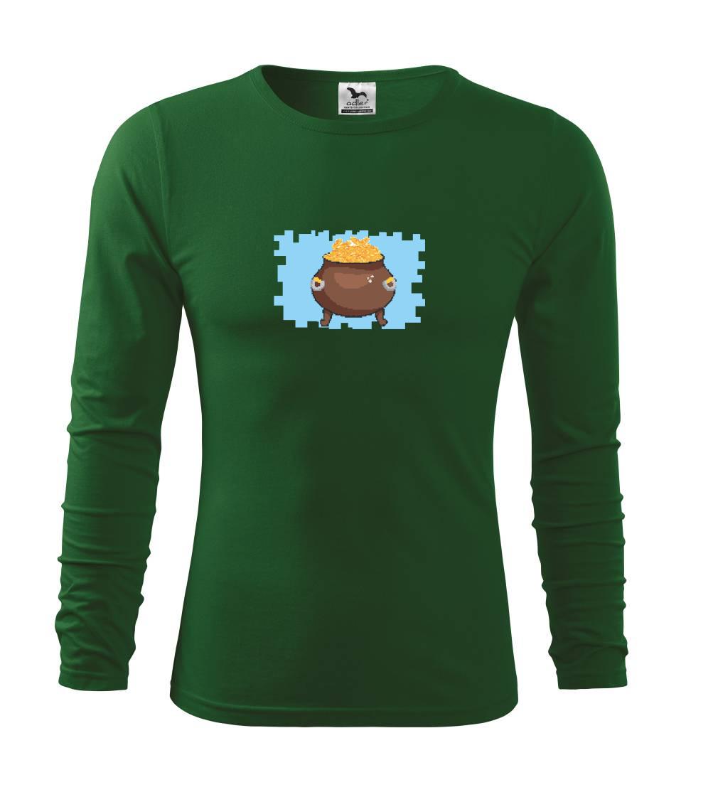 Tričká pre ajťákov - Gamer - stará hra - hrniec zlata - Tričko s dlhým rukávom FIT-T long sleeve