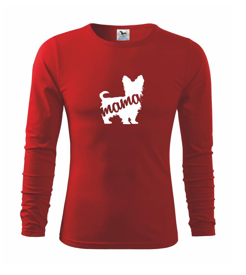 Ostatné psie plemená - Yorkšírský teriér mama obrys - Tričko detské Long Sleeve