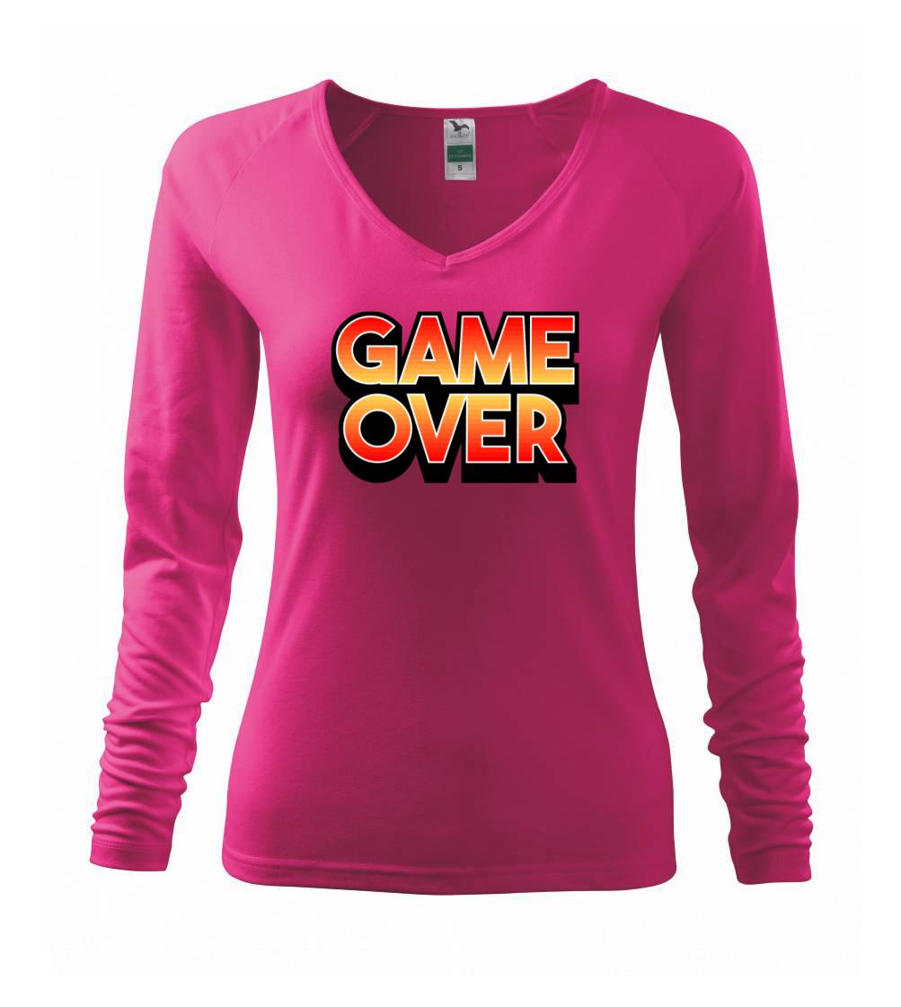 Tričká pre ajťákov - Game over - nápis farebný - Tričko dámske Elegance