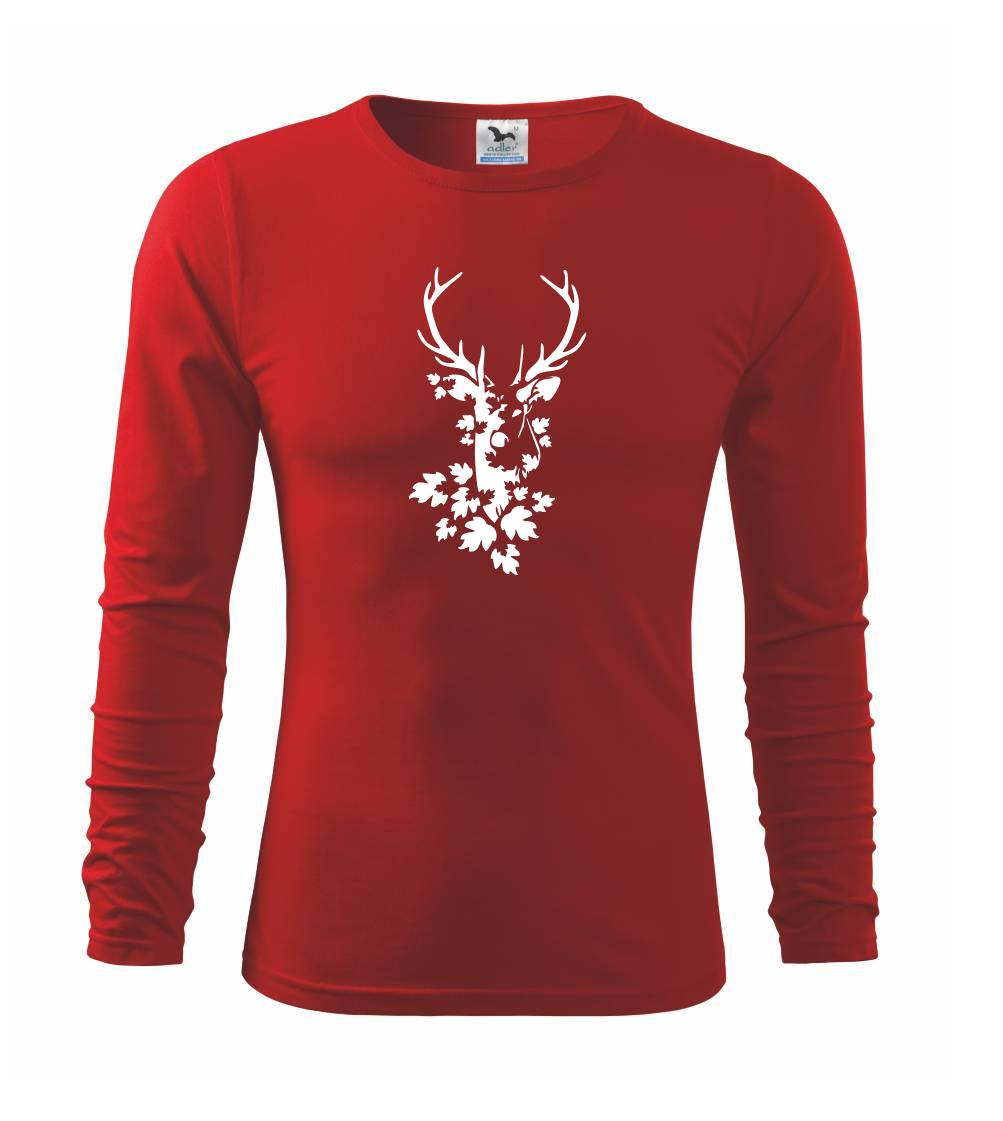 Tričká so zvieratami - Jeleň z listov - Tričko detské Long Sleeve