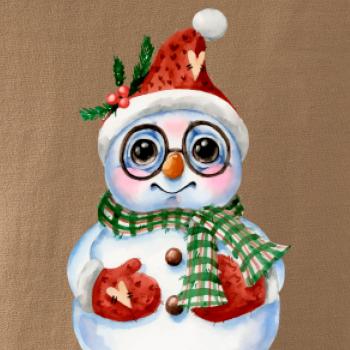 Snehuliak kreslený s okuliarmi