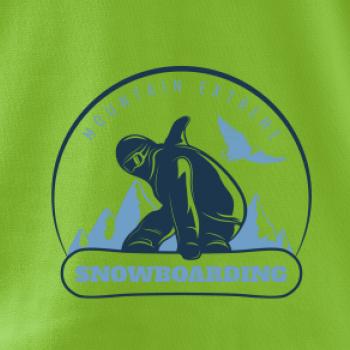 Mountain extreme snowboarding okrúhle