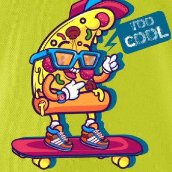 Pizza slice with skateboard