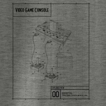Nákres video game console s joystickom Nákres video game console s joystickom