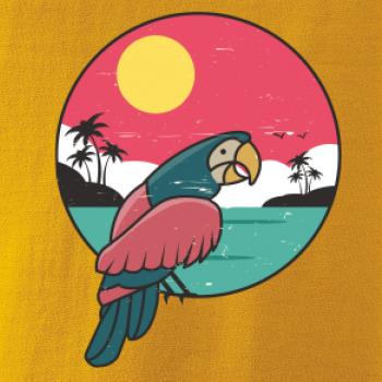 Papagáj v kruhu pri mori