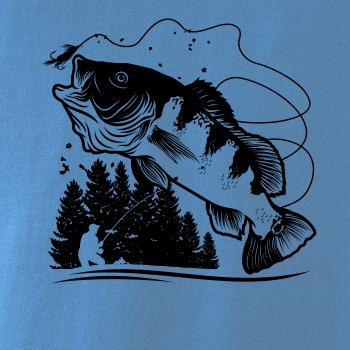 Rybár na brehu rybníka muškári