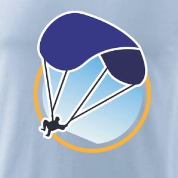 Paragliding modrý padák v kruhu