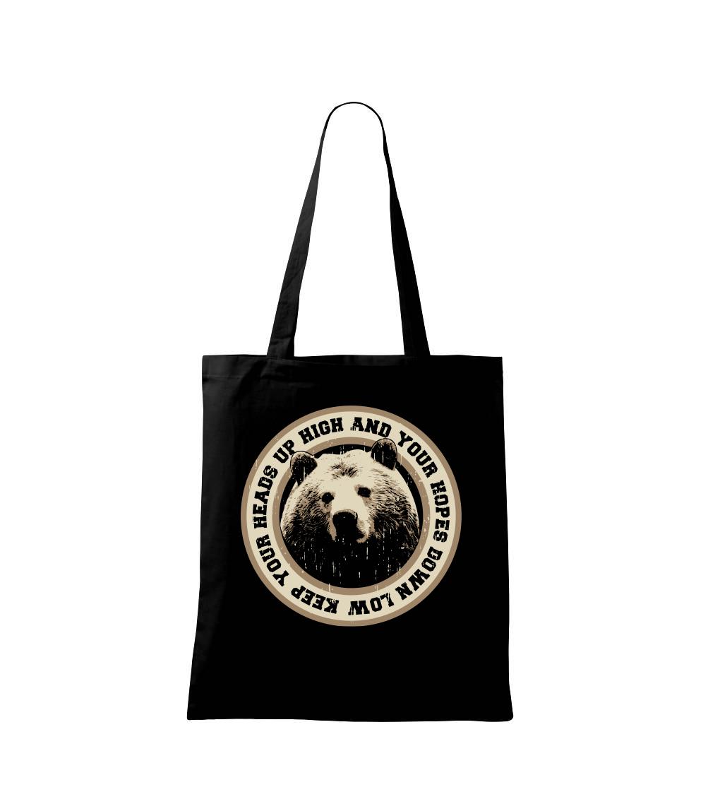 Tričká so zvieratami - Bear headsup - Taška bavlnená