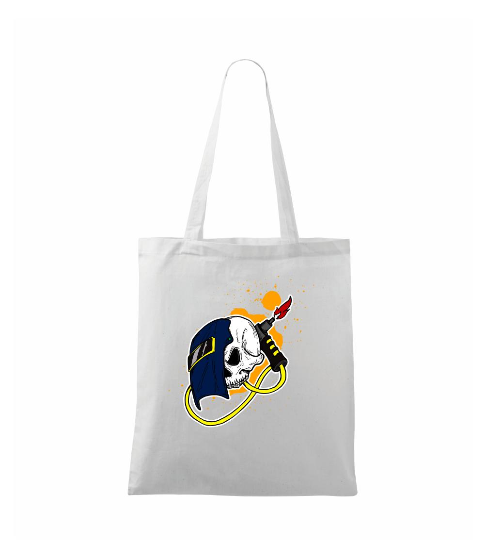 Tričká pre zvárača - Zvárač - kreslená lebka - Taška bavlnená