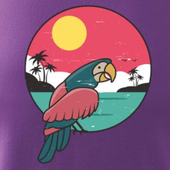 Papagáj v kruhu pri mori