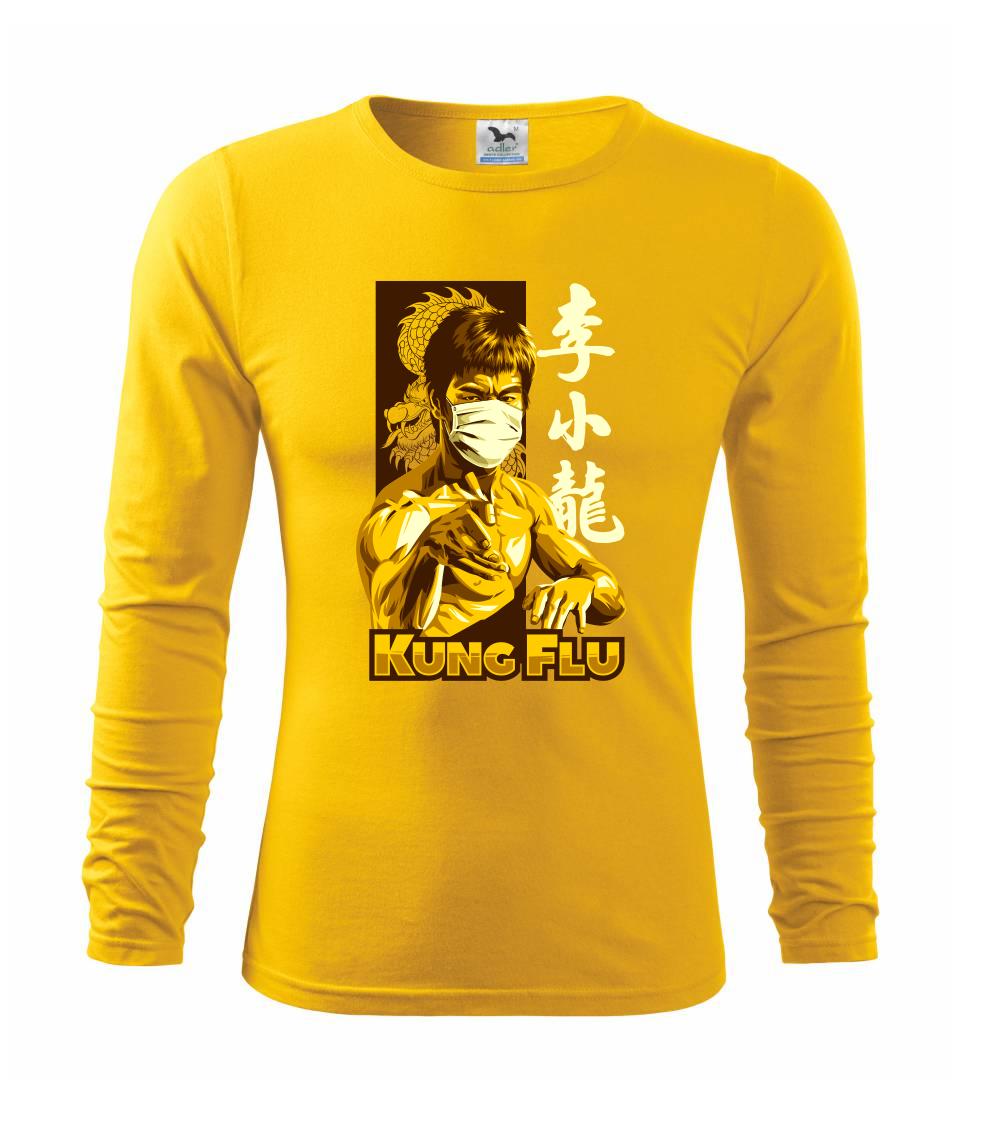 Tričká s motívmi Koronavíru - KUNG FLU - Tričko s dlhým rukávom FIT-T long sleeve