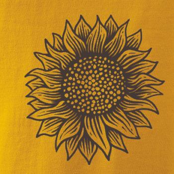 Slnečnica kreslená čiernobiela