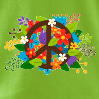 Peace symbol prerastený kvetinami