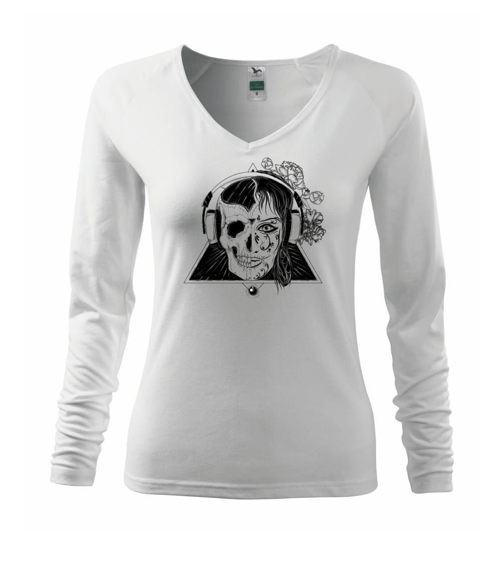 Dj skull woman - Tričko dámske Elegance