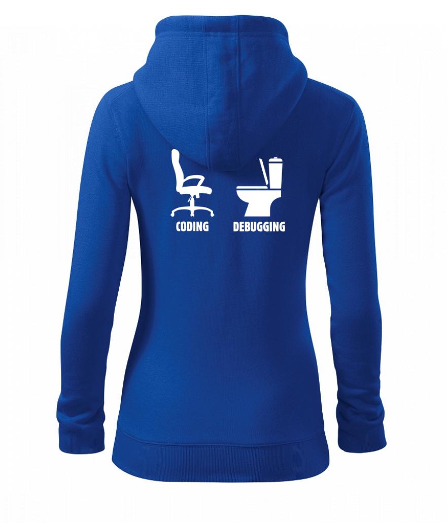 Tričká pre ajťákov - Coding debugging - Mikina dámska trendy zipper s kapucňou