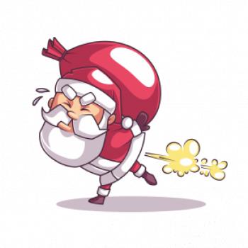 Santa nesie ťažký náklad