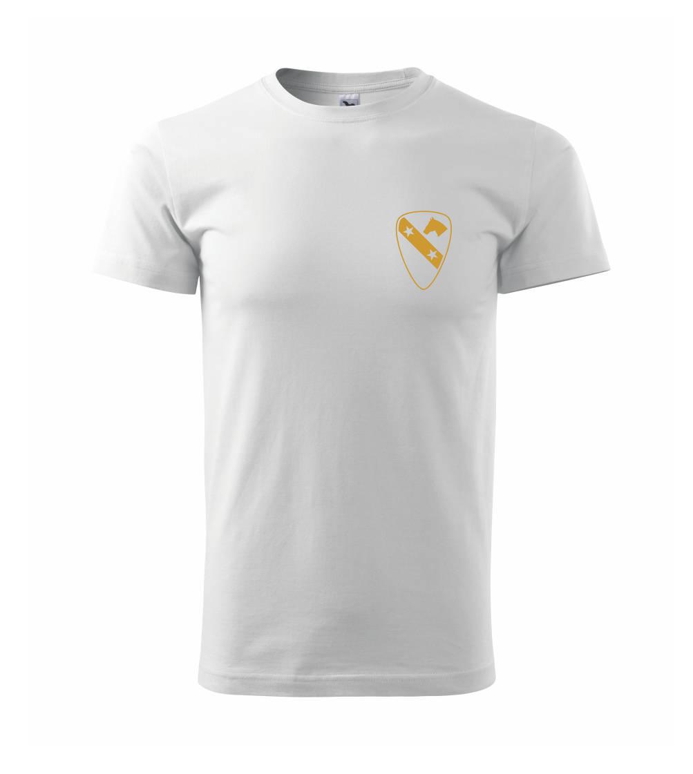 Vojenská tričká s potlačou - 1st Cavalry Division hviezdy prsia zlatá - Tričko extra veľké  (5-8XL)