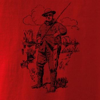 Kreslený rybár s úlovkom