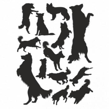 Border kólia siluety