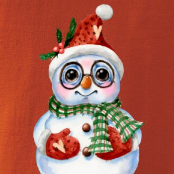 Snehuliak kreslený s okuliarmi