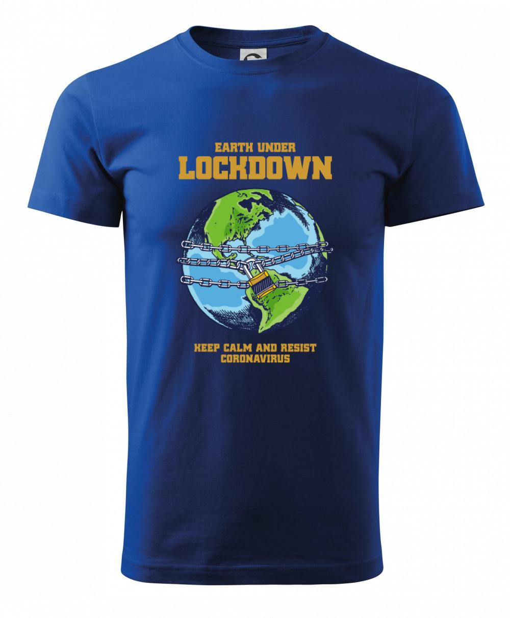 Corona lockdown earth - Klasické pánske tričko vyššej gramáže