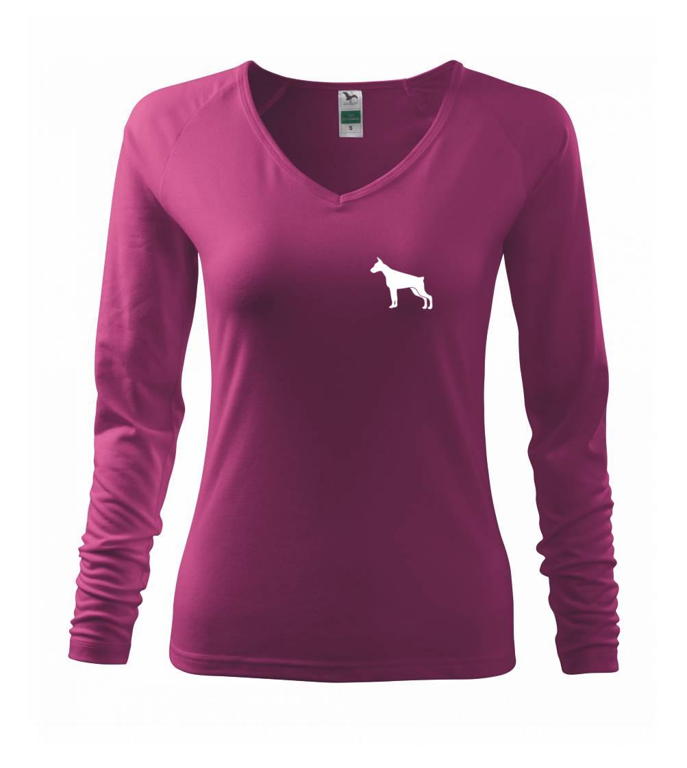 Ostatné psie plemená - Doberman ikona prsník - Tričko dámske Elegance