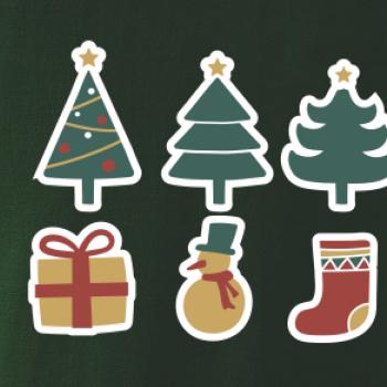 Vianočná sada - stromčeky a darčeky Vianočná sada - stromčeky a darčeky