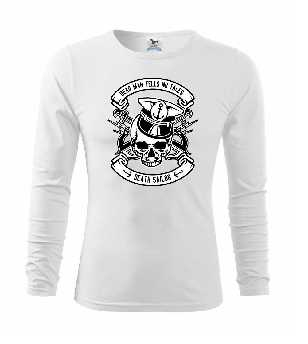 Vodácke tričká - Lebka námorník - Tričko detské Long Sleeve