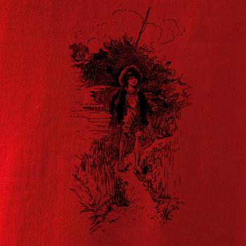 Kreslený chlapec s prútom Kreslený chlapec s prútom