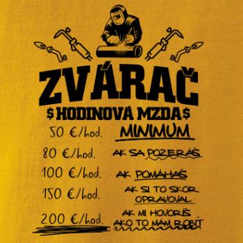 Hodinová mzda zvárač