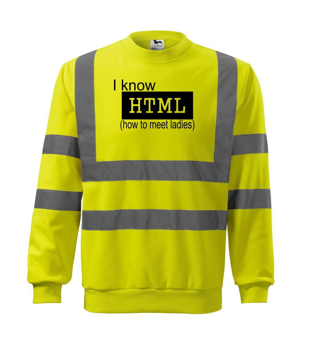 Tričká pre ajťákov - HTML - Reflexná mikina