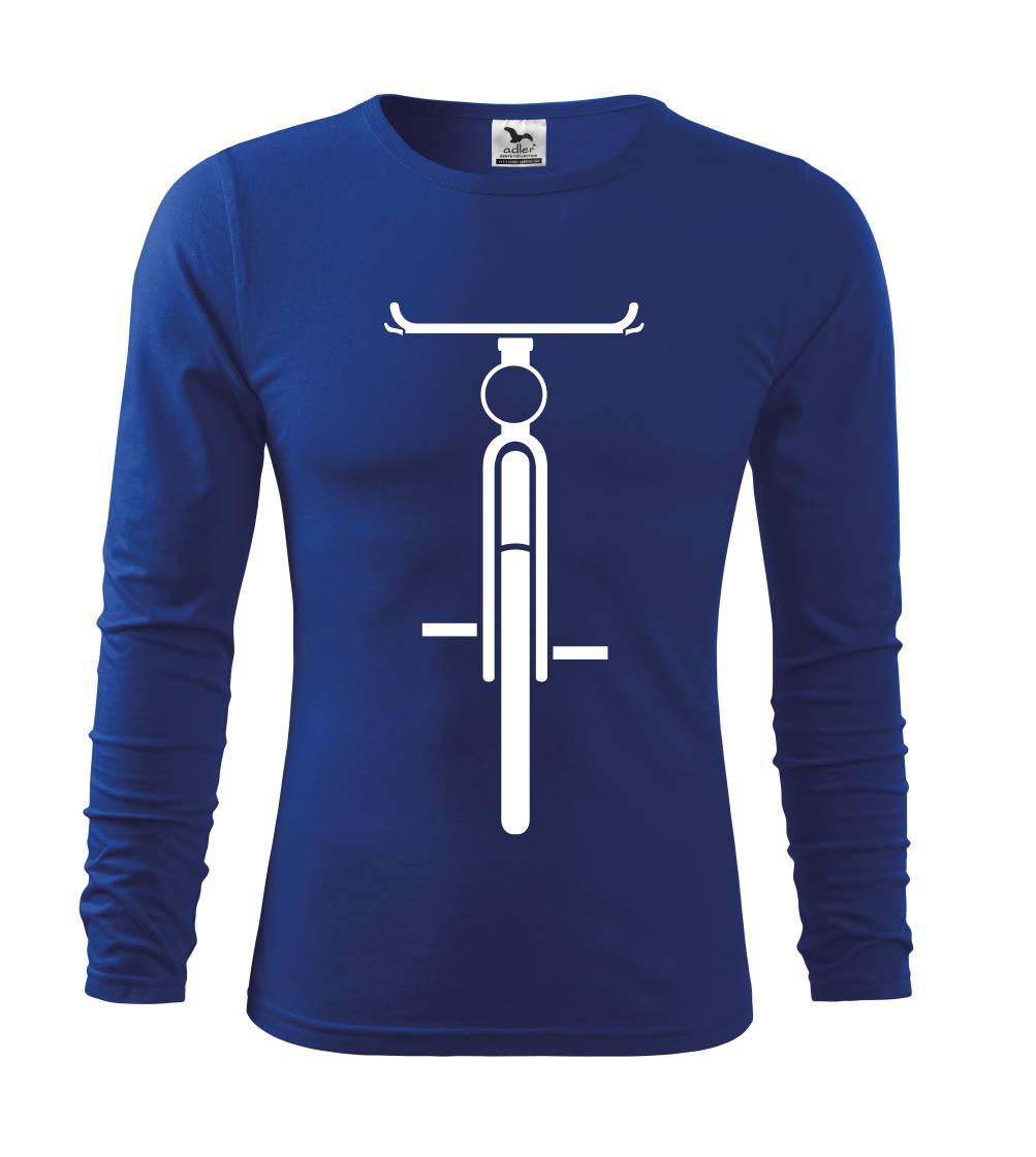 Tričko ako darček pre cyklistu - Bicykel spredu - obrys - Tričko detské Long Sleeve