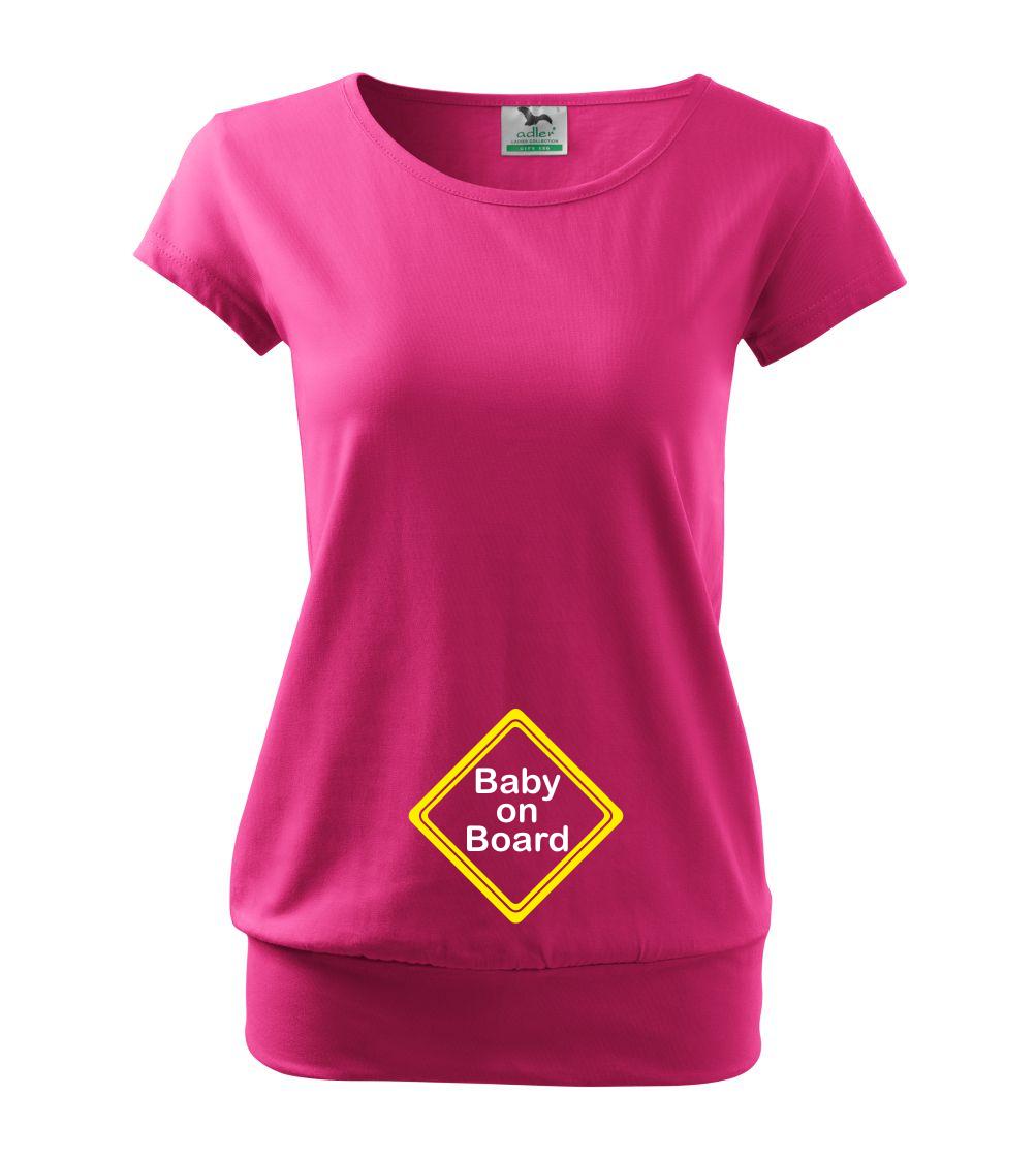Tričká pre tehotné - Baby on board - Voľné tričko city