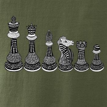 Šachové figúrky v rade - kreslené Šachové figúrky v rade - kreslené