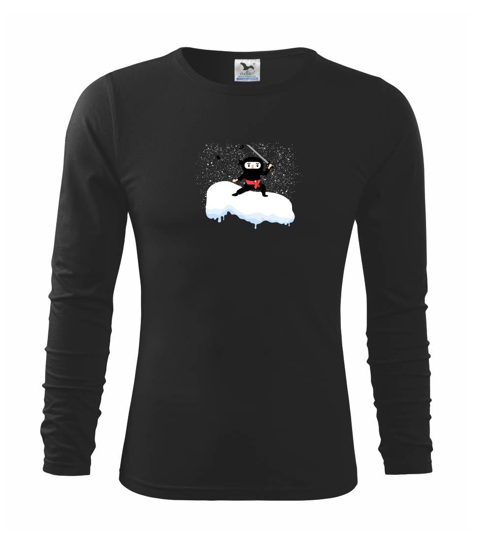 Lyže a Snowboard - Ninja dont like winter - Tričko detské Long Sleeve