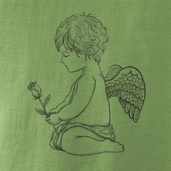 Anjel kresleny s ruží