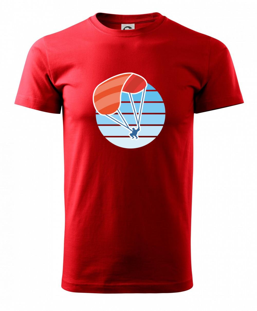 Paragliding oranžový v modrom koliesku Paragliding oranžový v modrom koliesku