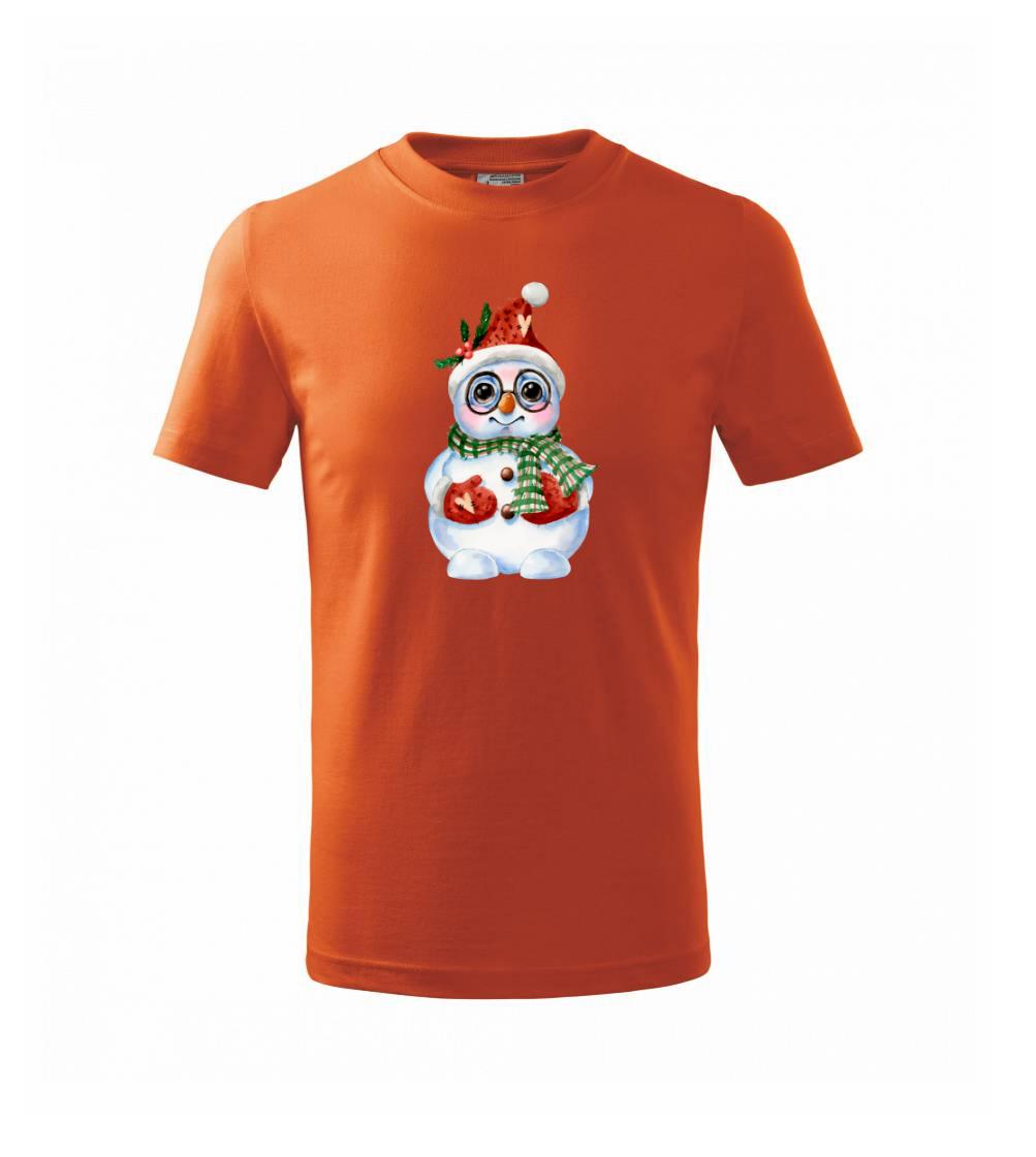 Snehuliak kreslený s okuliarmi