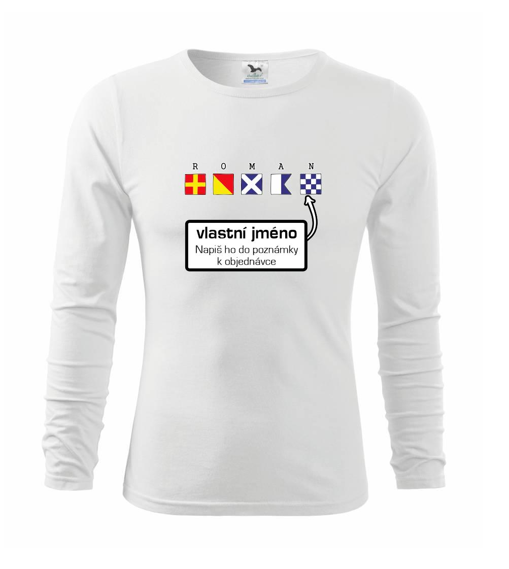 Vodácke tričká - Námořní abeceda - vlastní jméno - Tričko detské Long Sleeve