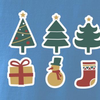 Vianočná sada - stromčeky a darčeky