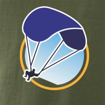 Paragliding modrý padák v kruhu