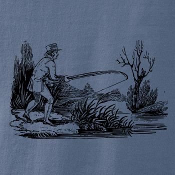 Kreslený rybár nahradzujúci