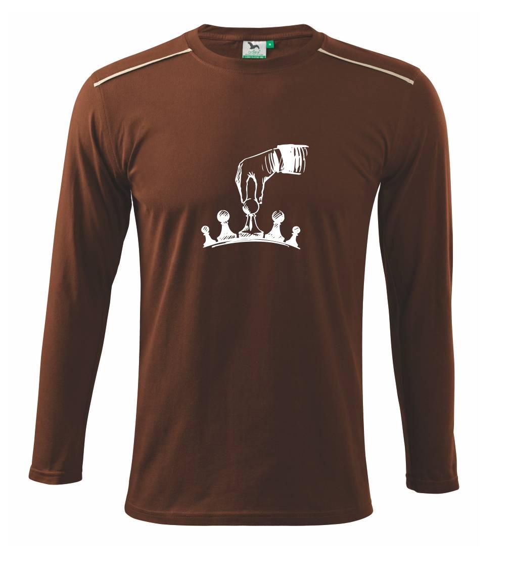Tričká a mikiny so spoločenskými hrami  - Šach - ruka - Tričko s dlhým rukávom Long Sleeve