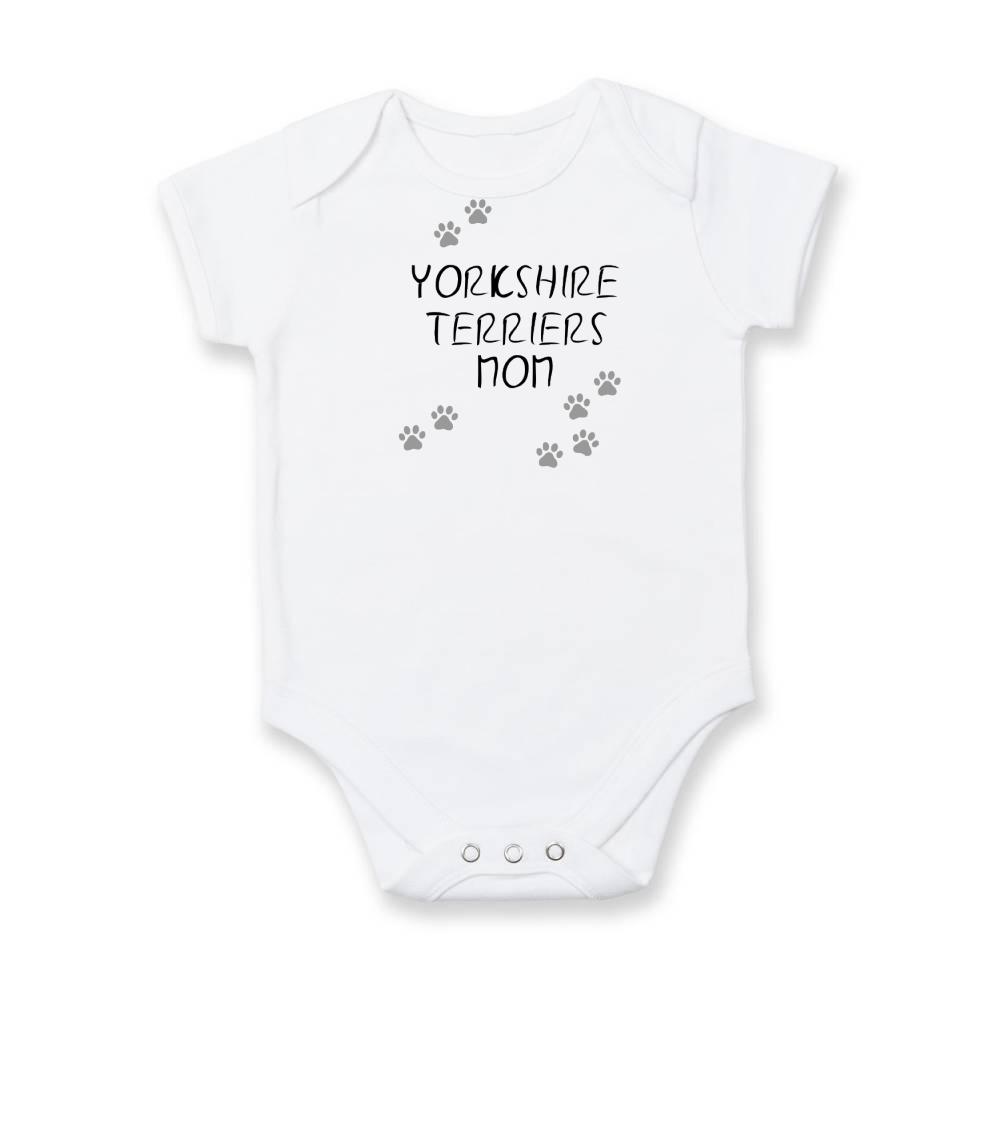 Yorkshirsky terier na tričku - Yorkšírský teriér  - Yorkshire Terriers mom (Reflexné labky) - Body dojčenské s krátkym rukávom