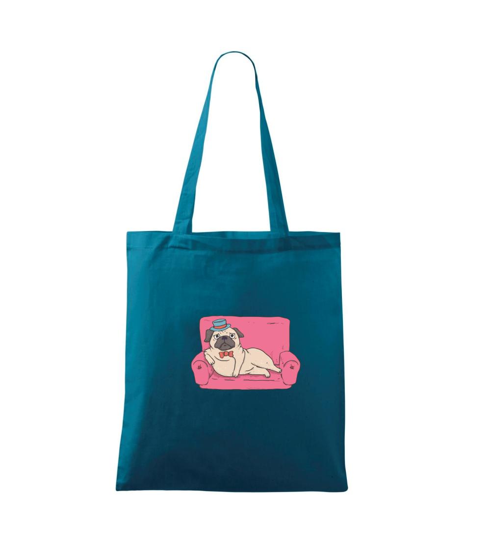 Mops na tričku - Mops na gauči - Taška bavlnená